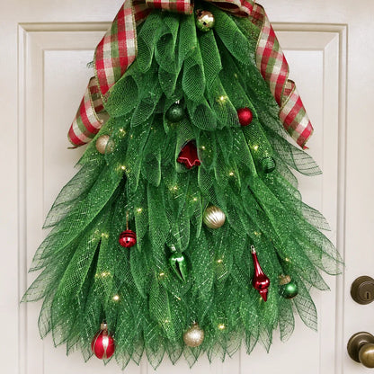 🎄 Christmas Sale – Light-Up Christmas Tree Door Wreath | Festive Front Door Decor