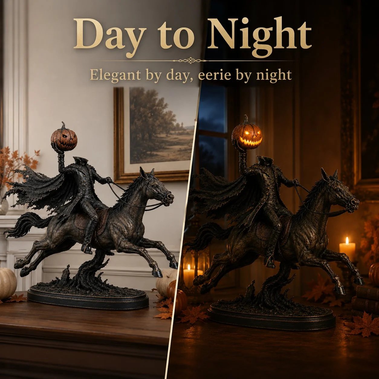 Midnight Chase Headless Horseman LED Statue - Halloween Decor