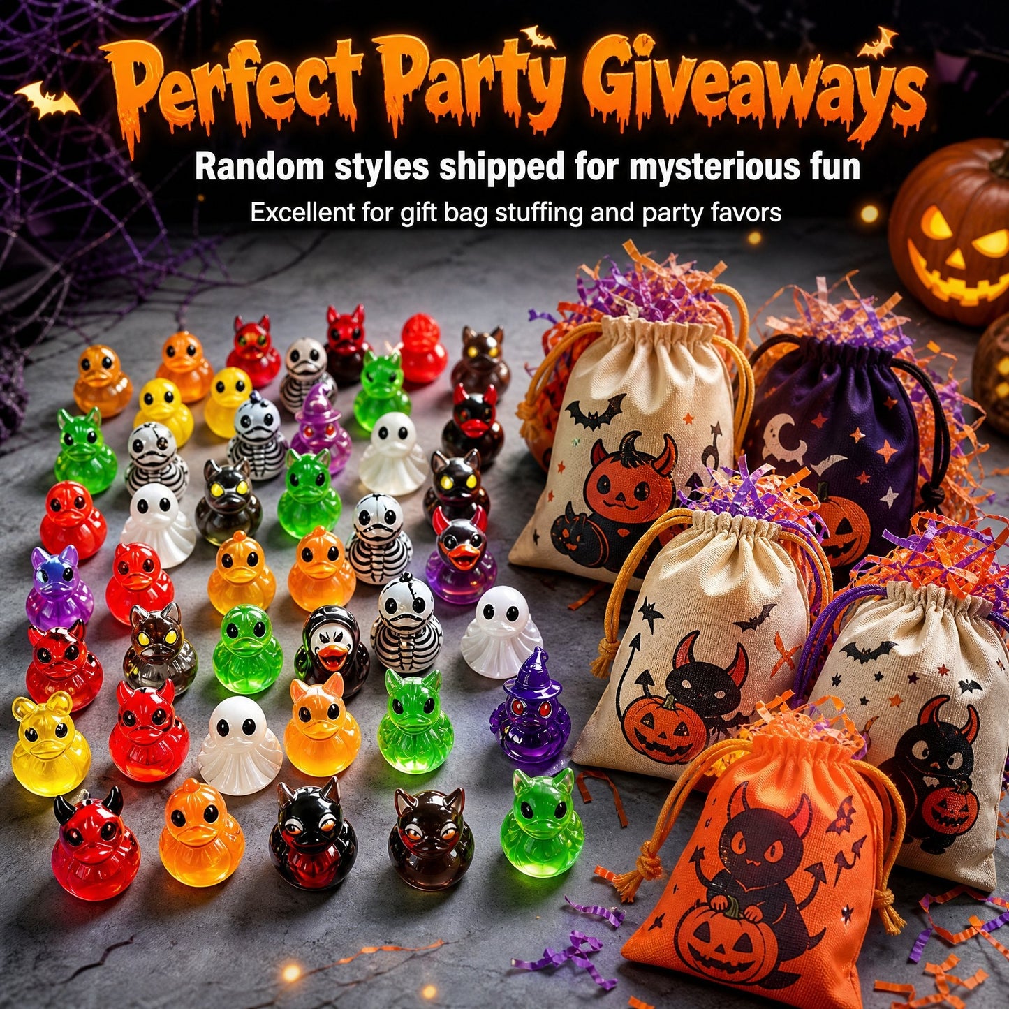 👻🎃Glow-In-The-Dark Mini Halloween Duck Set - Luminous Resin Figurines & Spooky Statues for Desk & Micro-Landscapes