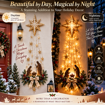 ✨✝️ Bethlehem Star of Faith™ – Lighted Nativity Wall Decor