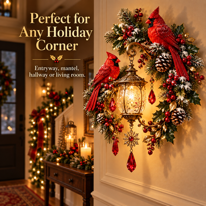 🎄 Christmas Hot Sale - 49% OFF🔥Cardinal Christmas Lantern Glow™ – Lighted Holiday Wall Decor