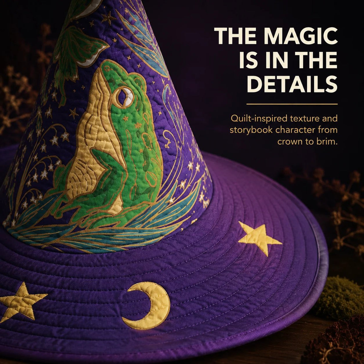 🧙‍♀️ ✨ Quilted Patchwork Witch Hat – Choose Your Magical Pattern