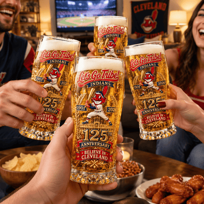 ⚾ Cleveland Baseball 125th Anniversary Commemorative Pint Glass – Collector Gift Box Edition