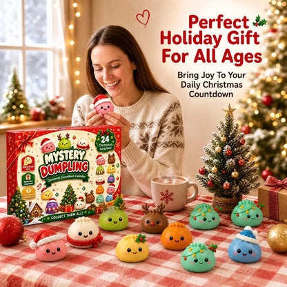 🎄 24-Day Mystery Dumpling Squishy Advent Calendar – Christmas Countdown Surprise Toys
