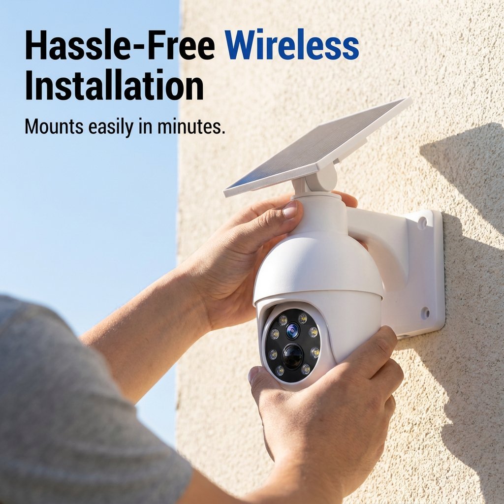Wireless solar outdoor wall light installation