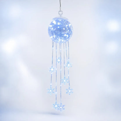 ⏳ Last Day 49% OFF – ❄️ Icy Glow Hanging Ornament™ | Crystal-Style Globe with Cascading Snowflakes & Dreamy Icy Blue LED Glow for Christmas Trees, Windows & Cozy Winter Décor 💎