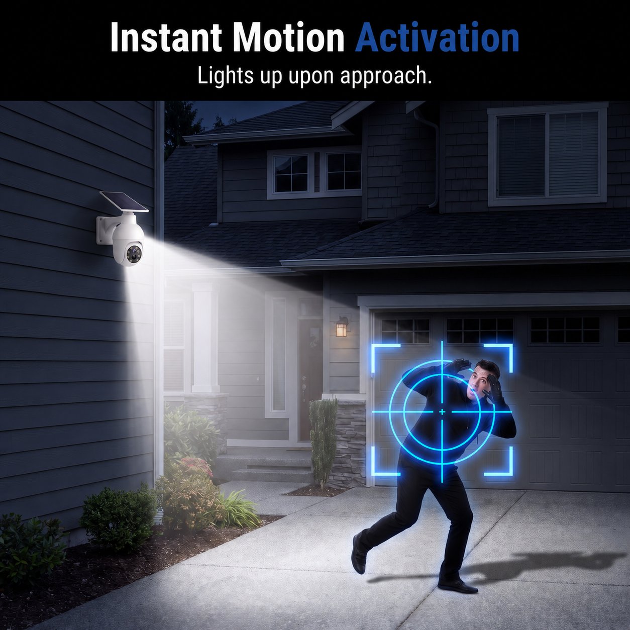 Motion activated solar outdoor light