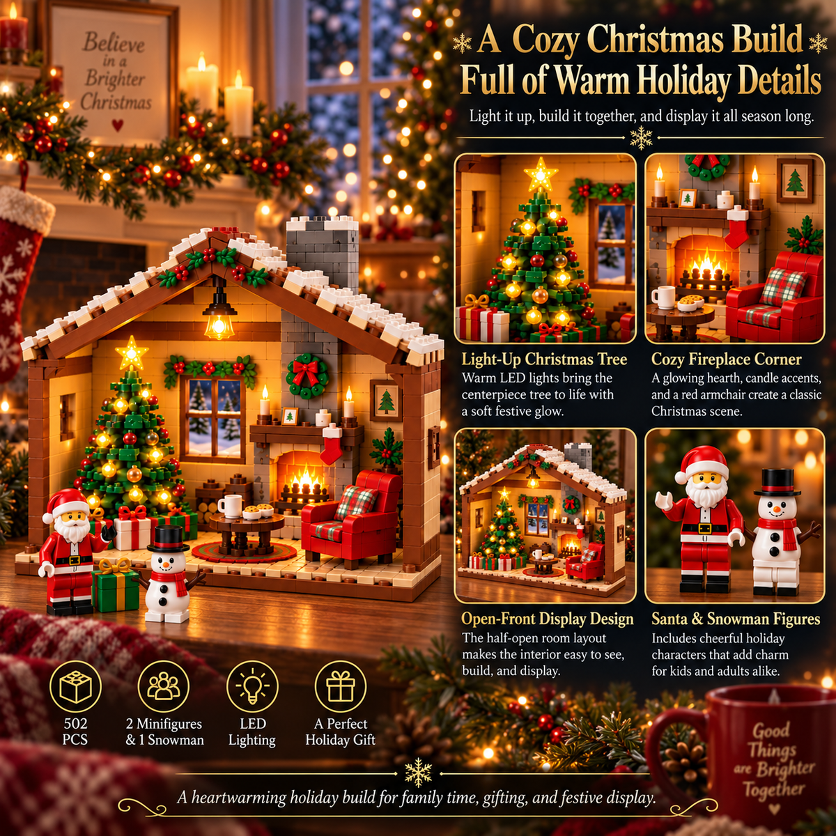 🎄 Christmas Hearth™ Lighted Building Set – Build, Glow & Treasure the Magic of Christmas