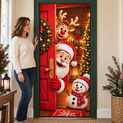 🎄 Christmas Door Cover – Bring Holiday Magic to Your Front Door