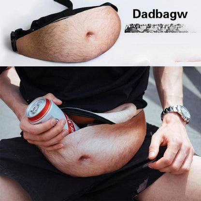 😂 Dad Bod Belly Fanny Pack – Hilarious Realistic Waist Bag with Hidden Storage