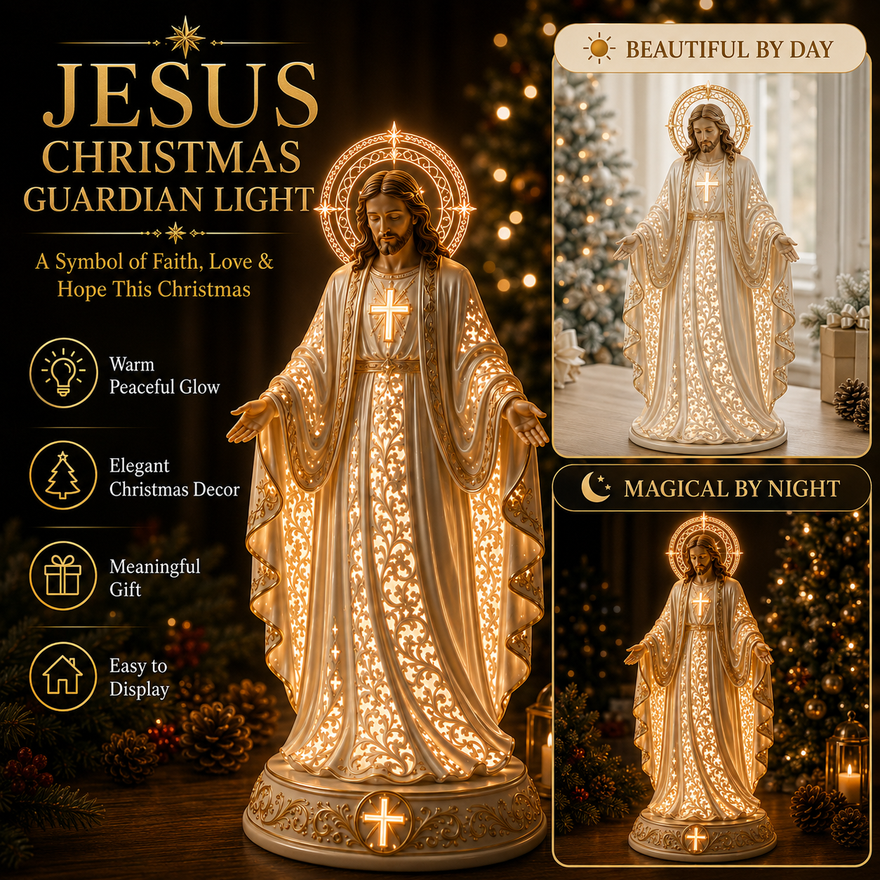 🎄 Jesus Christmas Guardian Light ✨ – A Beautiful Symbol of Faith, Love & Hope