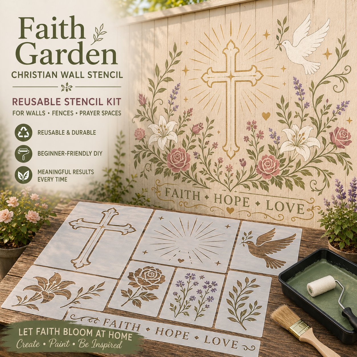 💥 LAST DAY 49% OFF – 🌿 Garden Wall Stencil™ Collection | Make your walls look lively and not monotonous