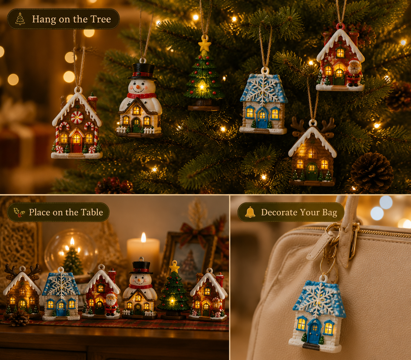 🔥Hot Sale - 50% OFF🔥🎄 Mini Christmas Village™ Light-Up Resin Ornament Collection