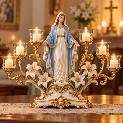 🎄 Christmas Hot Sale -✨🕯️ Light of His Presence — Sacred Christian Candleholder ✝️🤍