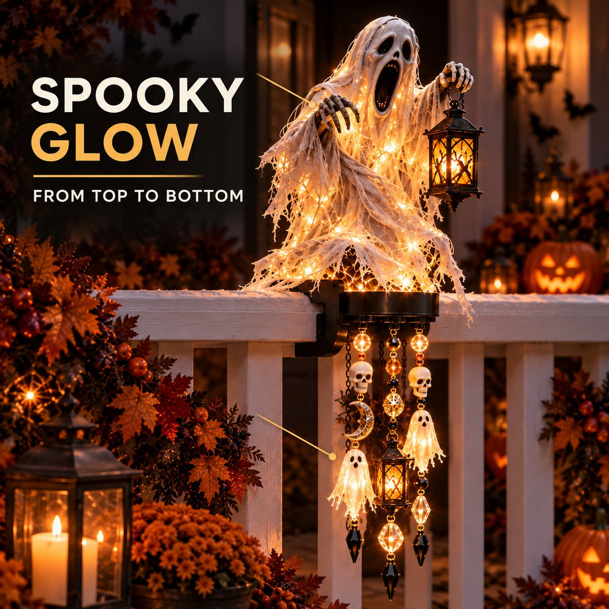 🎃 Halloween Character Glow Cascade Railing Lights
