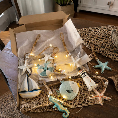 Seaside Glow Wall Hangings — Set of 7