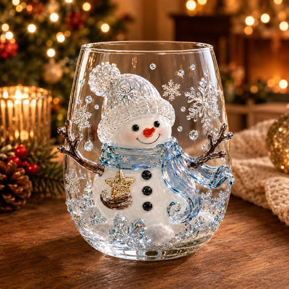 ✨🎅 LAST DAY 49% OFF –🎄 ✨ Magical Christmas 3D Glass Cup | Raised Festive Artwork, Sparkling Details & Holiday Gift Drinkware 🎅💎