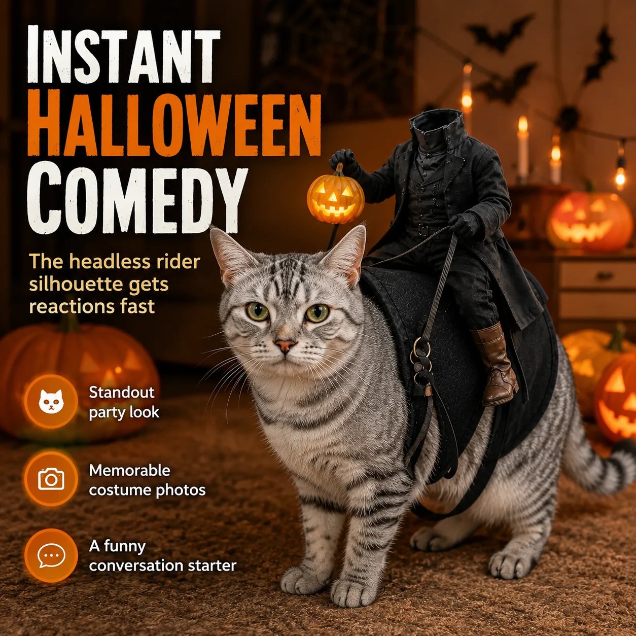 😺The Headless Horseman Rider Pet Costume🎃
