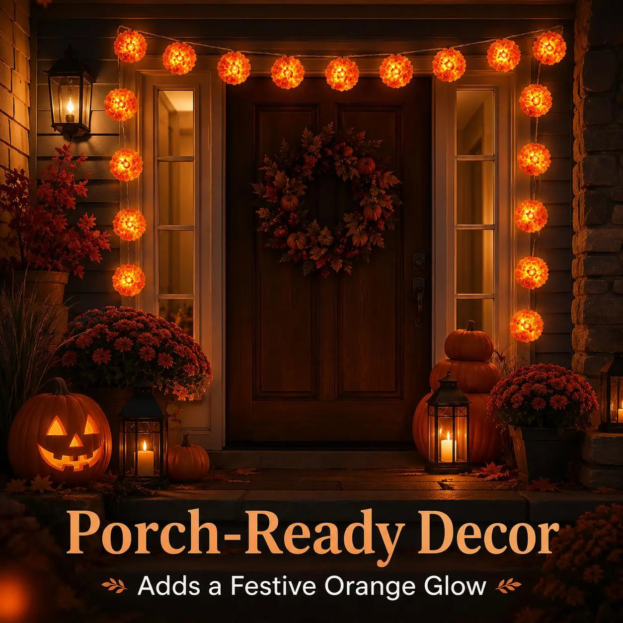 Marigold 20-LED String Lights – 3M Ofrenda, Halloween & Fall Decor