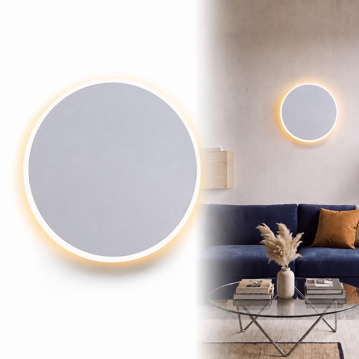 Minimalist Round LED Touch Sconce | 3 Color Modes