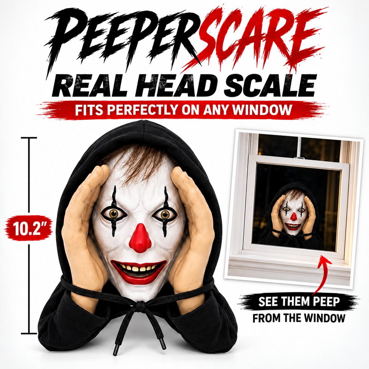 👀 “Stranger” Peeper – Creepy Halloween Window & Doorway Prank Decoration 🎃
