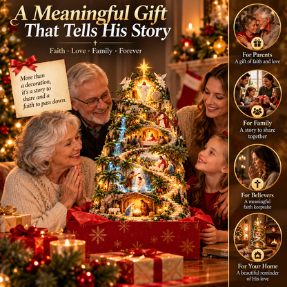 ✝️ The Journey of Faith™ – Lighted 3D Jesus Life Story Mountain with 6 Sacred Biblical Scenes