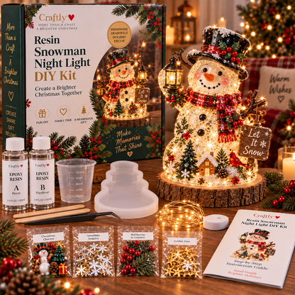 🎄 Christmas Hot Sale - 50% OFF✨Beginner-Friendly Resin Christmas Tree Night Light DIY Kit | Complete Kit with Mold, Resin, Fairy Lights & Festive Decorations ✨