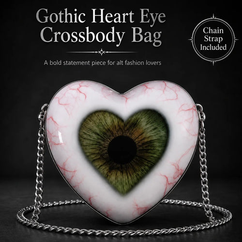 🔥Last Day 49% OFF – Gothic Heart Eye Crossbody Bag | Dark Statement Purse