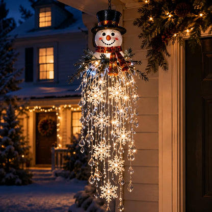 Crystal Cascade Christmas Light™ – Hanging Snowflake & Crystal LED Porch Décor ✨❄️