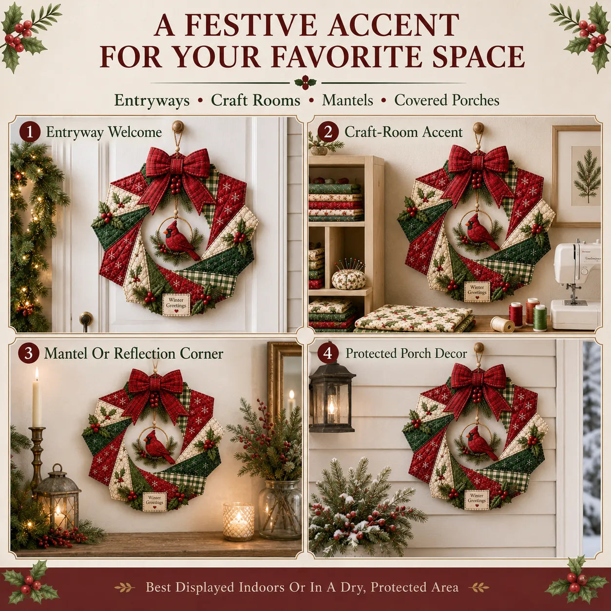🔥LAST DAY 50% OFF - 🎄Christmas Fabric Wreath DIY Kit 💫