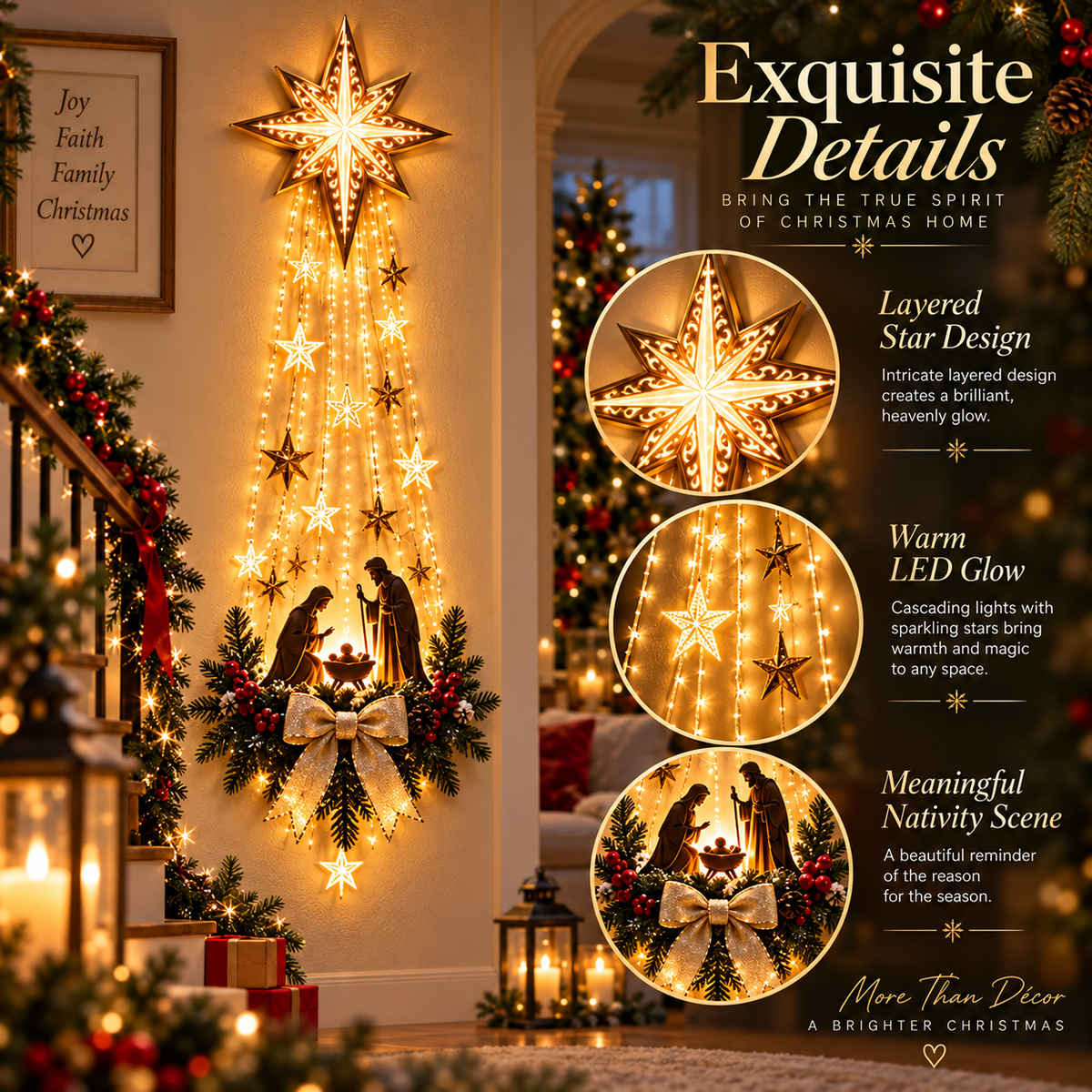 Bethlehem Star Heaven Trail original Nativity light details