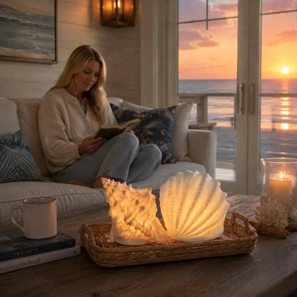 🌊✨Coastal Afterglow Shell & Conch Light Set