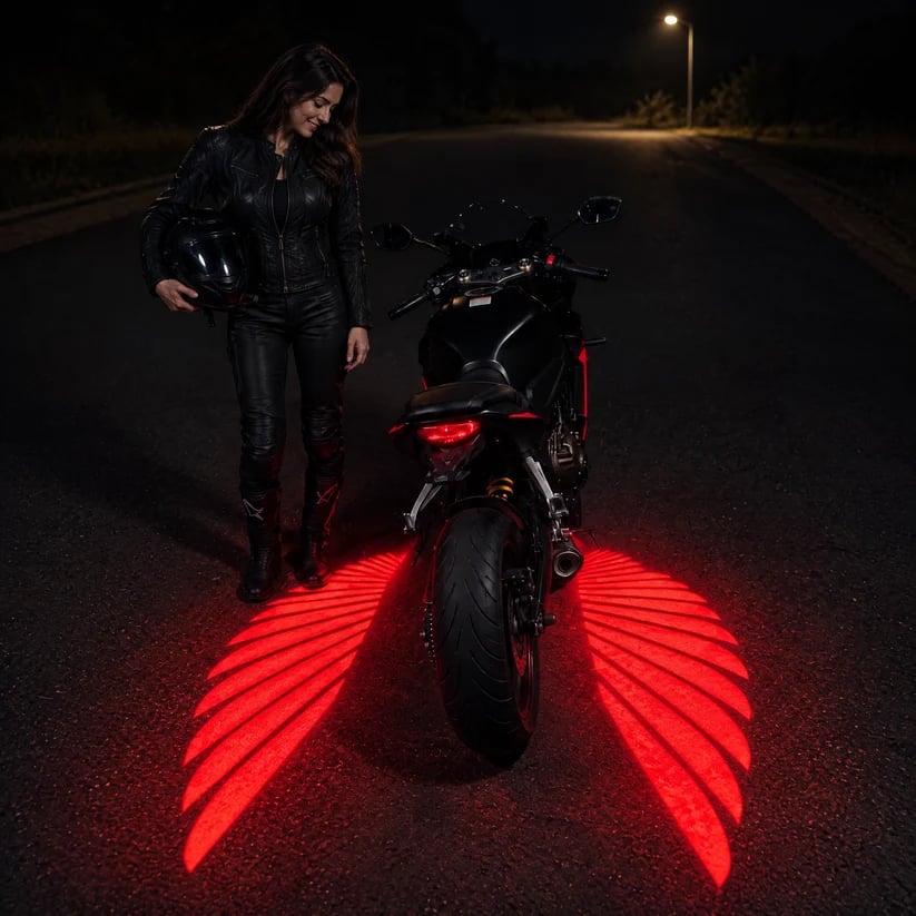 🏍️ IP67 Waterproof & Dustproof Angel Wing Motorcycle LED Projector Lights (1 Pair)