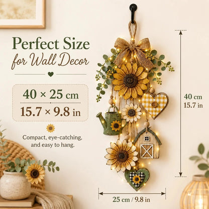 🥳2026 HOT SALE- 50% OFF🌻Rustic Wooden Garden-Themed Hanging Ornament with Remote Control Fairy Lights