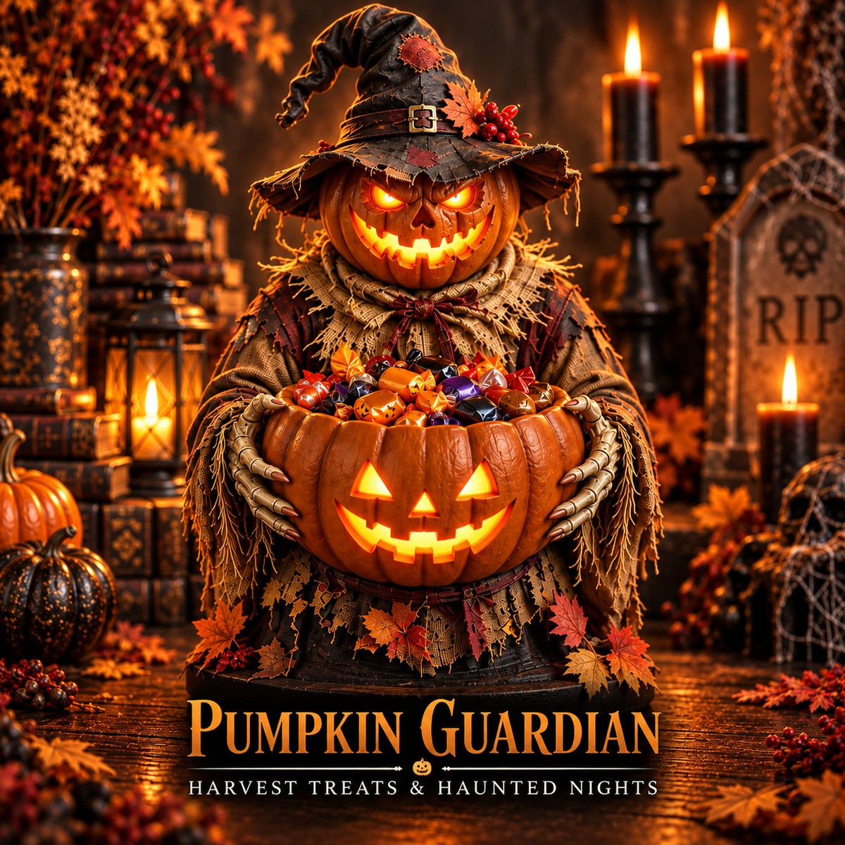 🎃Glowing Halloween Guardian Candy Bowl Collection™ – 5 Spooky Characters for Treats & Decor