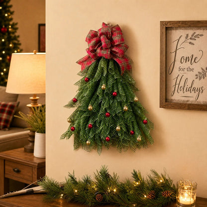 🎄 Christmas Sale – Light-Up Christmas Tree Door Wreath | Festive Front Door Decor