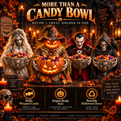 🎃Glowing Halloween Guardian Candy Bowl Collection™ – 5 Spooky Characters for Treats & Decor