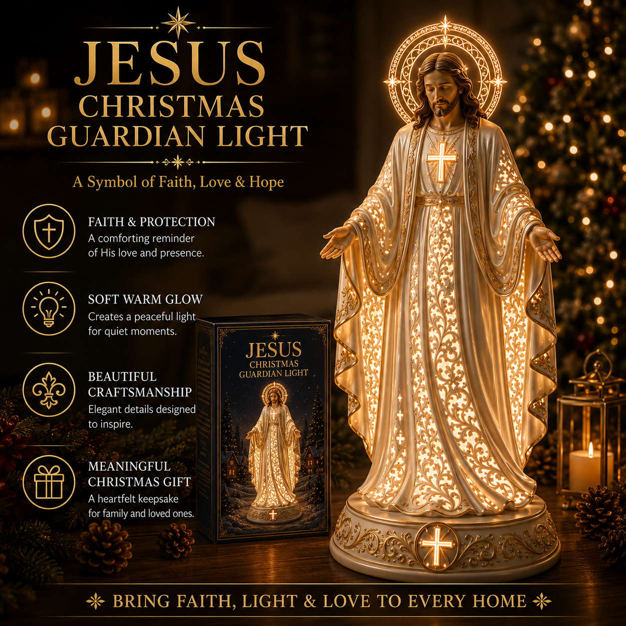 🎄 Jesus Christmas Guardian Light ✨ – A Beautiful Symbol of Faith, Love & Hope