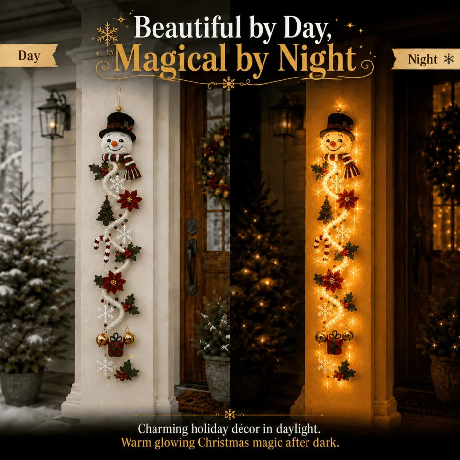 ⏳ Last Day 49% OFF – 🎄Glowing Christmas Door Hanger | 6 Festive Lighted Designs with Warm Glow, Dimensional Details & Space-Saving Vertical Décor ✨