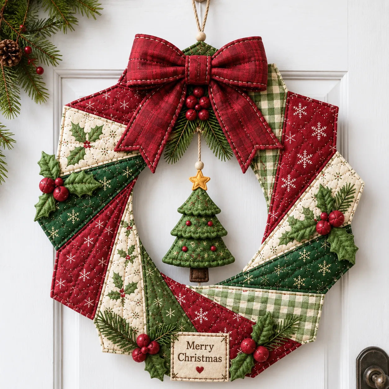 🔥LAST DAY 50% OFF - 🎄Christmas Fabric Wreath DIY Kit 💫