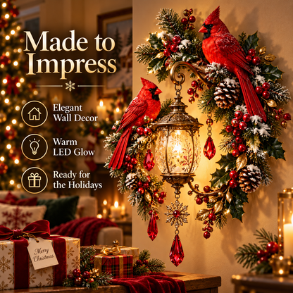 🎄 Christmas Hot Sale - 49% OFF🔥Cardinal Christmas Lantern Glow™ – Lighted Holiday Wall Decor