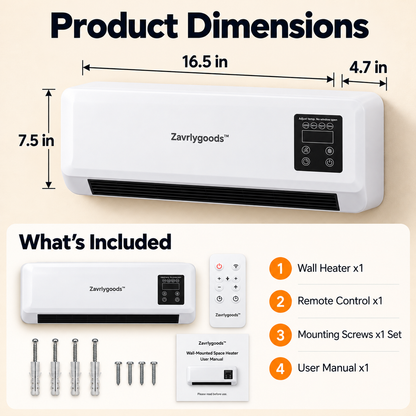🌞🌞Mounted Space Heater with Thermostat and Remote Control