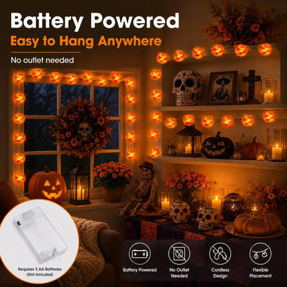 Marigold 20-LED String Lights – 3M Ofrenda, Halloween & Fall Decor