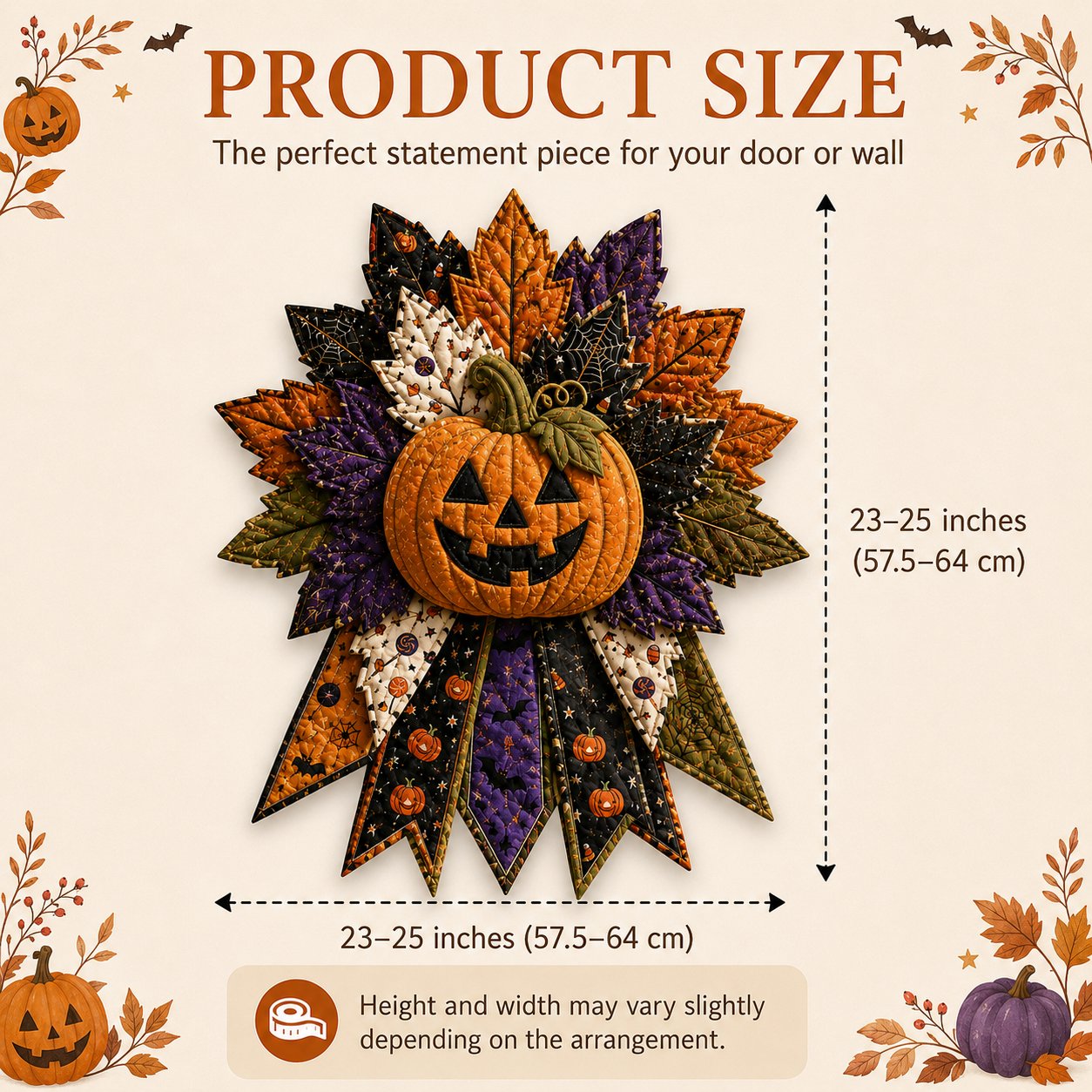 🔥Last Day 49% OFF - 🎃DIY Quilted Halloween Pumpkin Door Hanger Kit
