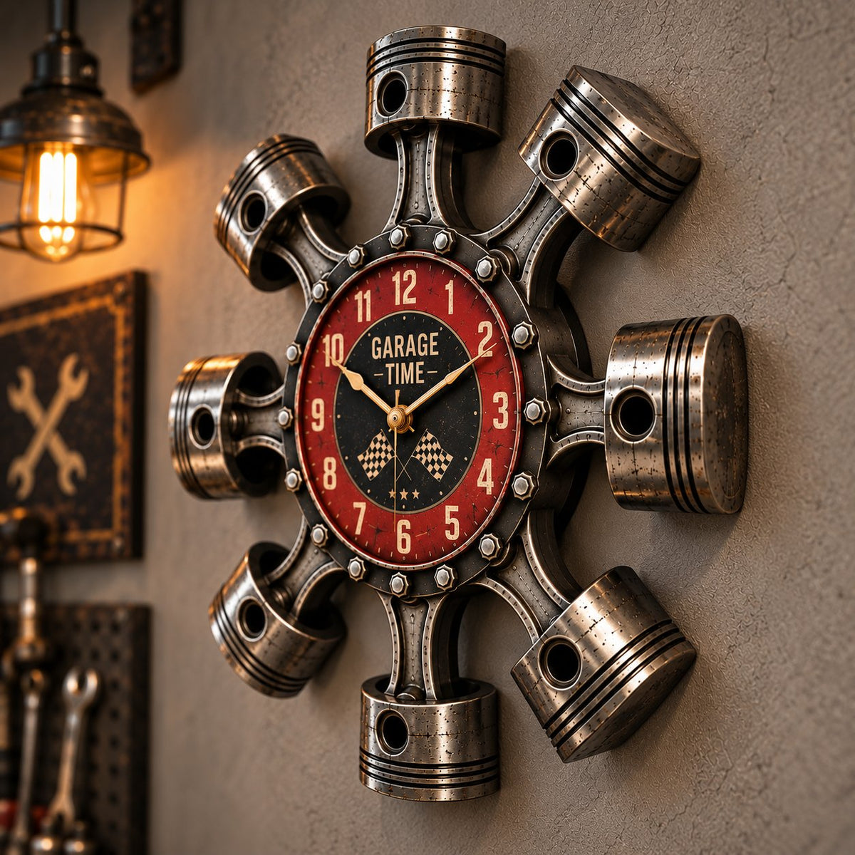 Piston Garage Wall Clock
