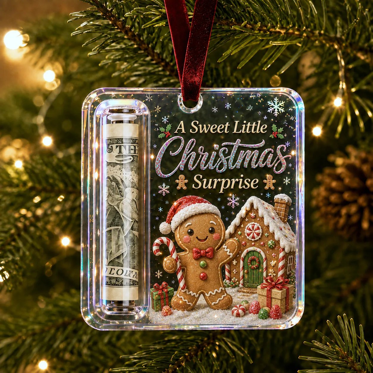 🔥Last day with huge discounts! – ✨🎄Christmas Cash Gift Holder Ornament