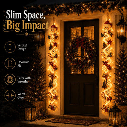⏳ Last Day 49% OFF – 🎄Glowing Christmas Door Hanger | 6 Festive Lighted Designs with Warm Glow, Dimensional Details & Space-Saving Vertical Décor ✨