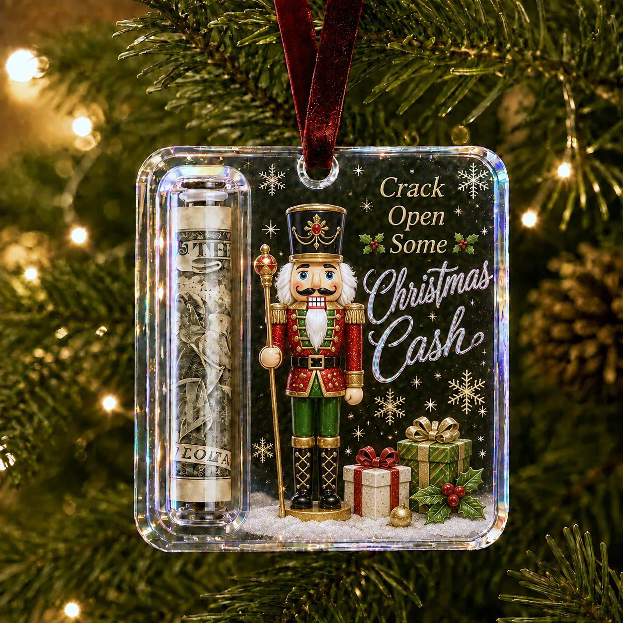 🔥Last day with huge discounts! – ✨🎄Christmas Cash Gift Holder Ornament