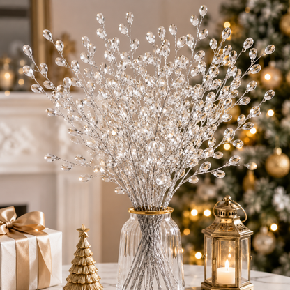 ✨ Crystal-Look Berry Sprays for Christmas Trees 🎄 – Flexible Holiday Picks for Wreaths, Vases & Garlands