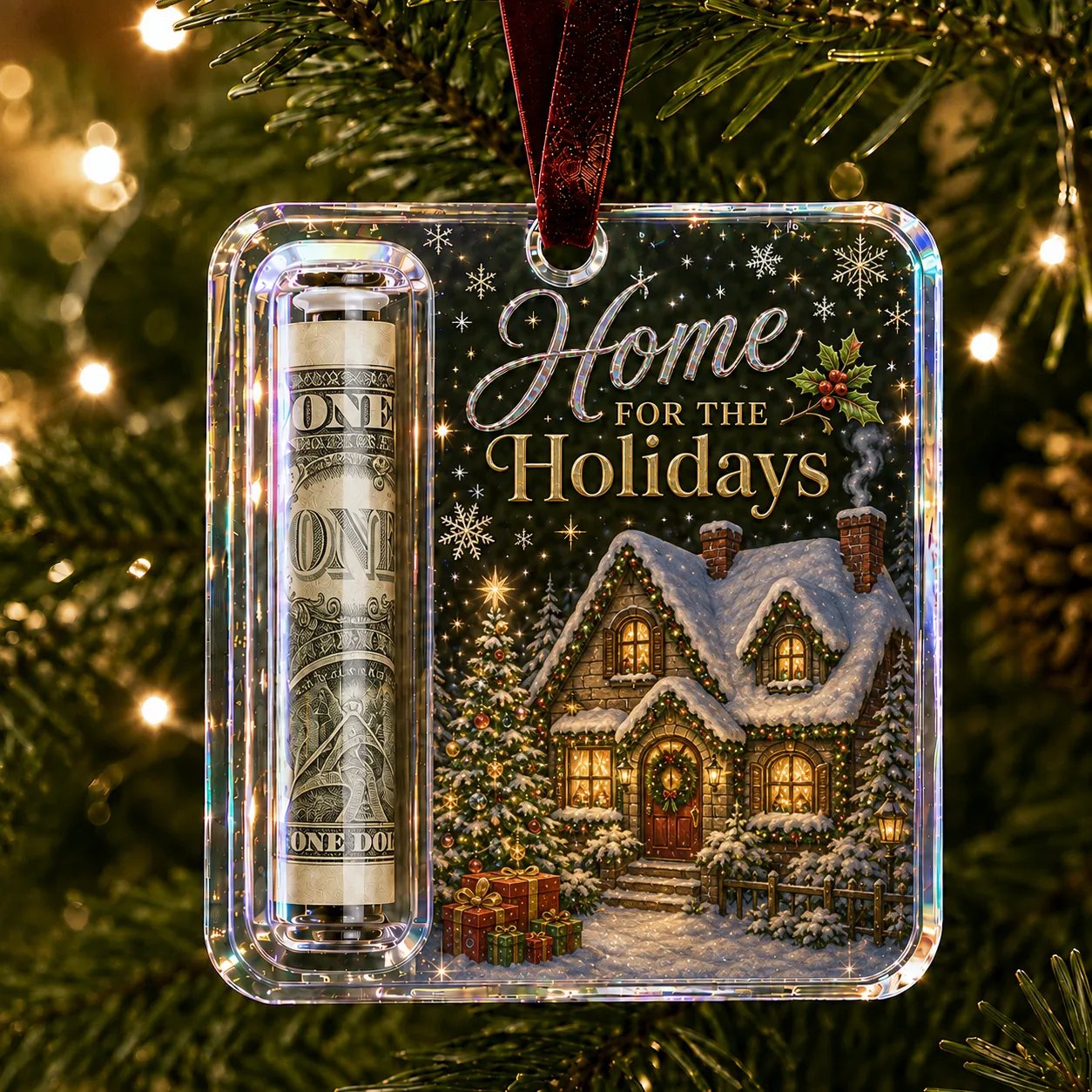 🔥Last day with huge discounts! – ✨🎄Christmas Cash Gift Holder Ornament